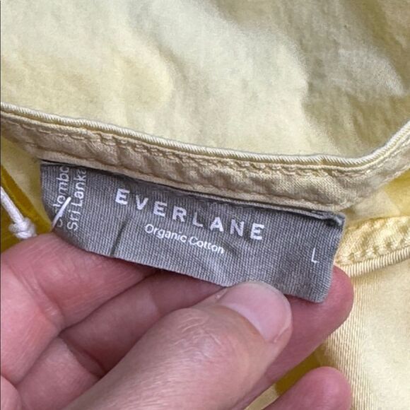 Everlane Yellow Organic Cotton Bubble Top Short Sleeve Shirt Size Large NWT - Picture 6 of 7